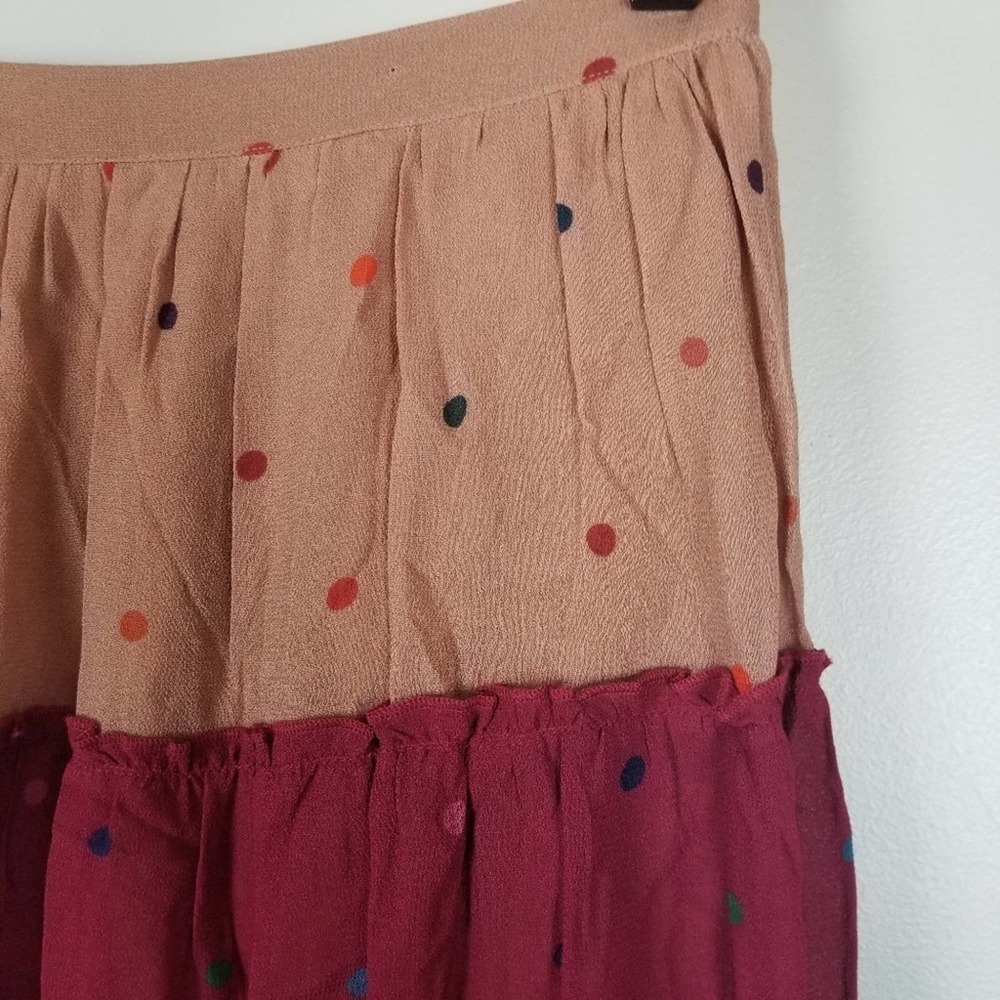 Farm rio tiered polka dot midi skirt, size S - Picture 3 of 9